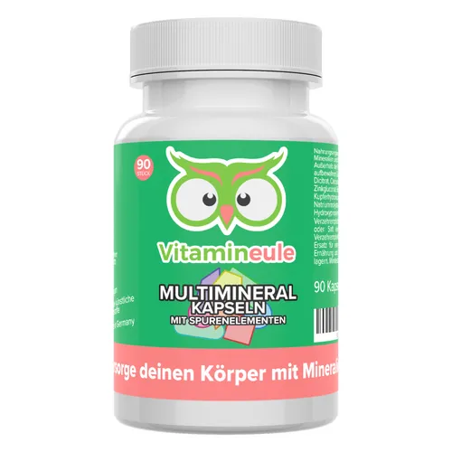 Vitamineule Multimineral Kapseln - optimale Mineralstoffversorgung - Mineralstoffe - Unsere Multimineral Kapseln liefern wichtige Mineralien und Spurenelemente in bioaktiver Form, ideal für die tägliche Unterstützung deiner Körperfunktionen.