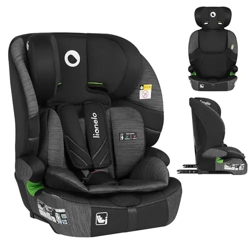 Lionelo LEVI FIX I-SIZE Kindersitz - Kinderautositz für 76-150 cm, sicherer Sitz mit ISOFIX, 10-fach verstellbarer Kopfstütze und atmungsaktivem Dri-Seat Verkleinerungseinsatz für optimalen Komfort.