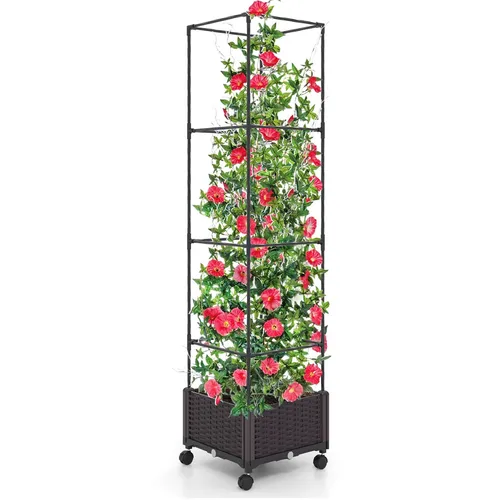 Rankhilfe mit Blumenkasten in schwarz von Costway