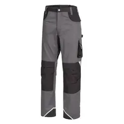Bundhose „MOTION TEX PLUS“ - grau/schwarz, Nitras® - Arbeits- & Schutzkleidung mit strapazierfähigem Mischgewebe, reflektierenden Applikationen für erhöhte Sichtbarkeit und einem großzügigen Schnitt für optimale Bewegungsfreiheit.