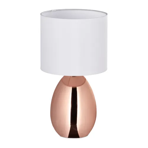 Tischlampe Nachttischlampe E14 - Relaxdays - Elegante Beistelllampe in Kupfer, ideal für Nachttische oder Fensterbänke. Höhe: 33,5 cm, bietet stimmungsvolle Beleuchtung für jeden Raum.