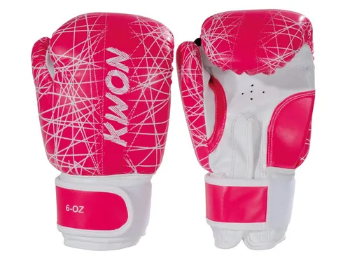 KWON Boxhandschuhe Kinder neon pink blau - Handschuhe für Kinder, perfekt für Boxen, Kickboxen und MMA. Hochwertige 6 Unzen Handschuhe mit breitem Klettverschluss für optimalen Halt.