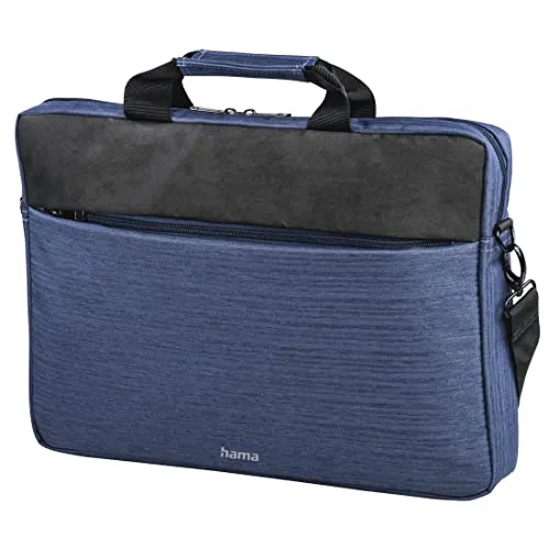 Hama Laptop Tasche bis 14.1 Zoll (Notebook Tasche für Laptop, Tablet, MacBook, Chromebook bis 14,1 Zoll, Umhängetasche als Arbeitstasche oder Schultasche für Herren und Damen) Dunkelblau