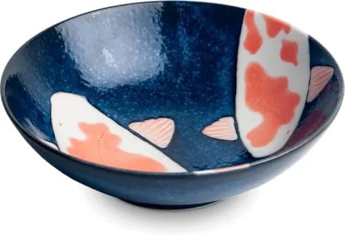 Koi-Bowls- ASIATICA | Ramen Bowl Schalen aus Porzellan, versch. Größen | Hochwertige asiatische Schüssel für Reis, Nudeln, Tapas, Udon, Müsli, Suppen - Made in Japan (Bowl Ø14,5 cm | H4,5 cm)