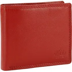 Geldbörse Herren Portemonnaie Rot Echt Leder Börse Querformat Geldbeutel RFID-Schutz MANZA® - Rot