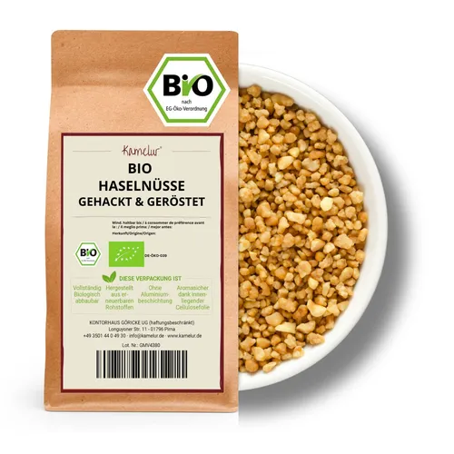  100g BIO Haselnüsse gehackt & geröstet, BIO Haselnusskerne 87,90 EUR/kg