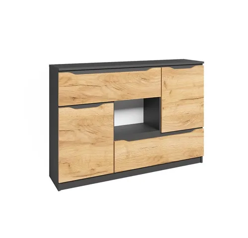 Vicco Sideboard Ruben 120 x 84 cm - Anthrazit Eiche Kommode - Kommode mit modernem Design, ideal für Wohn- und Schlafzimmer. Bietet großzügigen Stauraum und passt perfekt in jedes Zuhause.