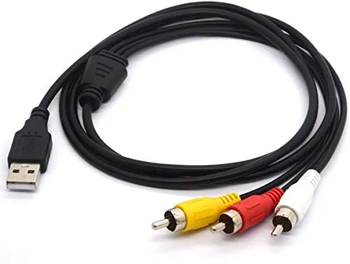USB-auf-3RCA-Kabel, USB-Stecker auf 3 Cinch-Stecker, Splitterkabel, Camcorder, Audio, Video, AV, Composite-Adapter, Verlängerungscode für Mac PC TV M/M, Konverter, 1,5 m