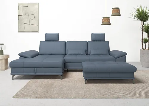 OTTO home Ecksofa Costello L-Form, B: 301 cm mit Sitztiefen-, Armteilverstellung &, 3 Nierenkissen, optional Bettfunktion & Bettkasten