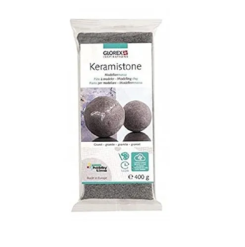 GLOREX 6 8070 340 - Keramistone Granit, 400 g, lufthärtende Modelliermasse mit hochwertiger Granitstruktur, zum Modellieren, Ummanteln und Dekorieren