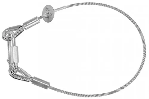 Riggatec Sicherungsseil | Drahtseil Safety 60 cm Länge x 8 mm Stärke bis 40 kg Traglast | Stahlseil mit beidseitigen Kauschen für Stage Bühnenbeleuchtung | Heavy Duty Sicherung