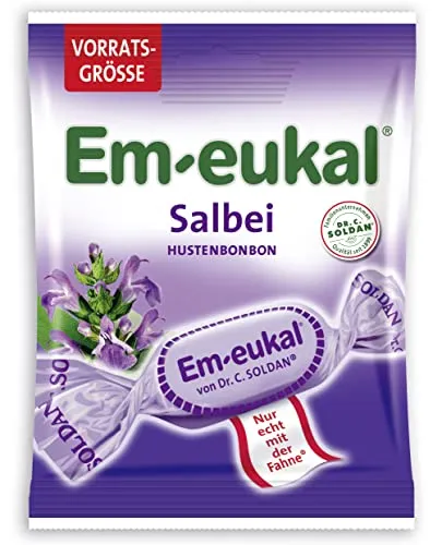Em-eukal Salbei Hustenbonbon 150g – Aromatisch und frisch mit Salbeiextrakt - Süßes & Knabbereien – Genießen Sie die Premiumqualität mit feinem Salbeiextrakt und ätherischen Ölen im praktischen Großbeutel.