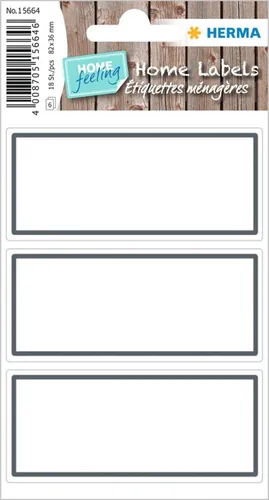 HERMA Haushalts-Etiketten HOME, 82 x 36 mm, grauer Rand