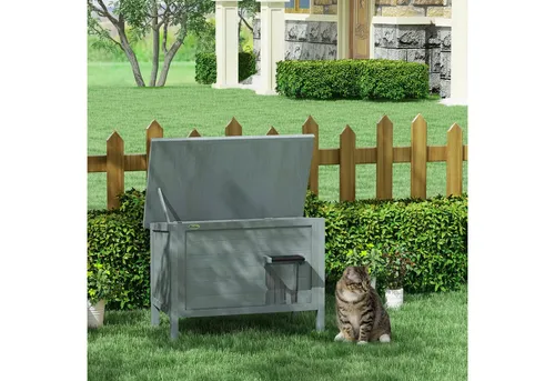 PawHut Tierhöhle aus Holz, winterfest und wasserdicht