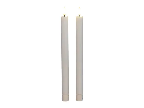 Coen Bakker Deco BV LED-Kerze Diner Candles (Set), Stabkerzen 2 St. weiß 6/18h Timer 3D Flamme 26cm