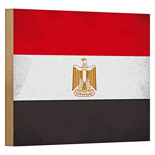 Holzschild Flagge Ägypten 18x12cm Flag of Egypt Vintage von Roomando