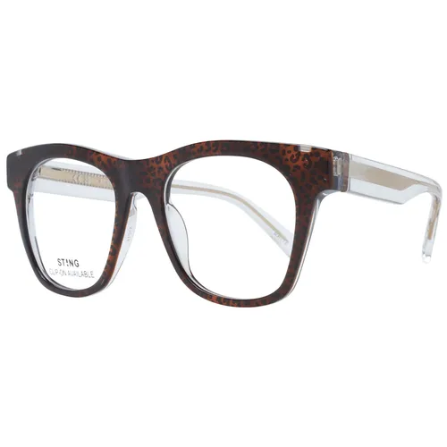 Sting Brille VST423N 0AFE 51 – Unisex Trapezbrille in Braun - Moderne Unisex-Trapezbrille mit braunem Azetat-Rahmen. Ideal für einen stilvollen Look, inklusive original Etui. Perfekt für den Alltag!