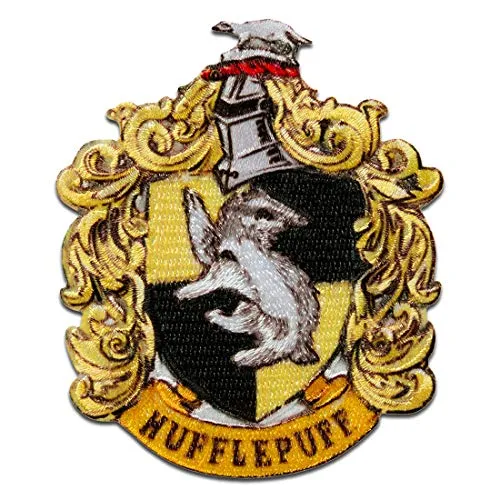 Catch the Patch Harry Potter Hufflepuff Wappen - (Größe: 7,9 x 6,5 cm) – Aufbügler & Applikationen in verschiedenen Größen – Ideal für Kleidung, Schulranzen, Jeans & Rucksäcke