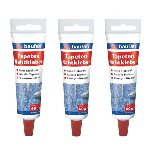 baufan 3x Tapeten-Nahtkleber 60g Tapetenkleber Nachkleben von Tapetenübergängen