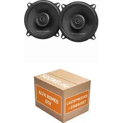 Harman/Kardon FIT5F Lautsprecher Einbaupaket für Alfa Romeo GTV 916 (1998-2003) - Komplettset mit 280W Lautsprechern für den perfekten Sound in Ihrem Alfa Romeo GTV. Schneller Einbau dank Adapterringen und -steckern, ideal für Audiogenuss unterwegs.