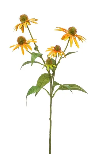 artplants Kunst Zweig Sonnenhut MILROV, gelb, 75cm