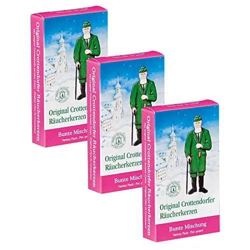 OLShop AG 3er Pack Crottendorfer Räucherkerzen Bunte Mischung 3 x 24 Stück, Räucherkegel, Weihnachtskerzen, Räucherpyramiden