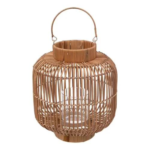 Atmosphera - Laterne Ali - Rattan und Metall - H30 cm - Beige