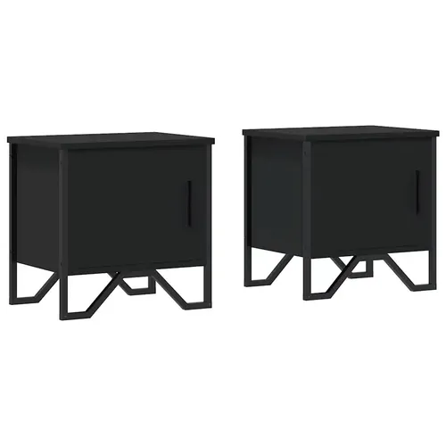 furnicato Nachttisch 40x30x40 cm Schwarz (2-St)