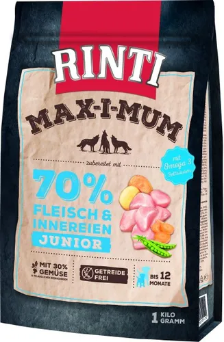 Produktbild Rinti Max-i-Mum Hundetrockenfutter Junior 1 kg Huhn & Geflügel Hundefutter