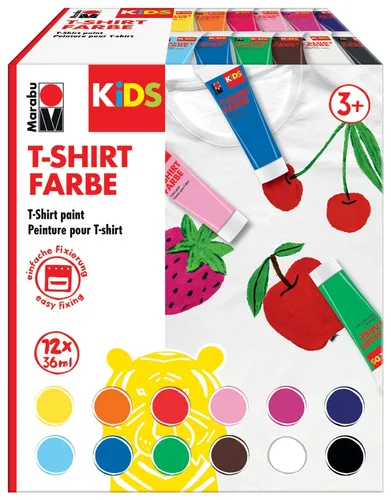Marabu KiDS T-Shirt Farbe Tube 36 ml 12er Set