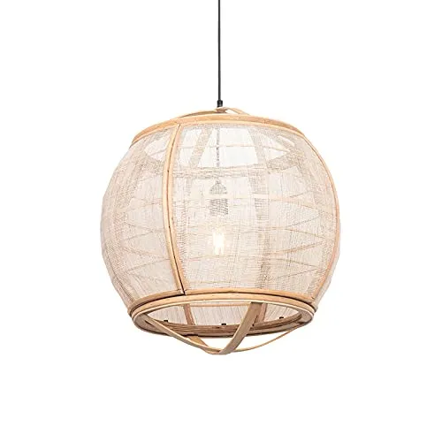Qazqa - Orientalische Hängelampe Pascal 50 cm - Dimmbar und LED geeignet - Elegante Pendelleuchte in braun für stilvolle Innenräume. Ideal für Wohnzimmer, Schlafzimmer oder Esszimmer. Schafft eine angenehme Atmosphäre und ist dimmbar (Dimmer nicht enthalten).