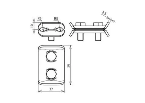 Dehn & Söhne 307000 Parallelverbinder fuer Rd 7-10mm St/tZn