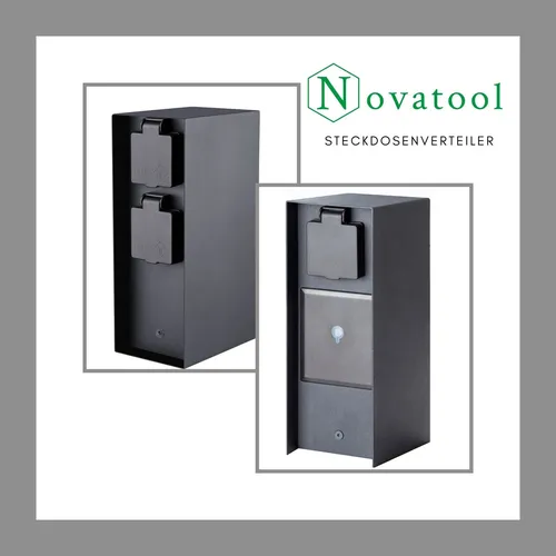 Novatool Gartensteckdose 4x Steckdosenverteiler 3-fach Anthrazit - Praktischer 4-fach Steckdosenverteiler in Anthrazit, ideal für den Einsatz im Garten. Robustes Design aus Edelstahl für höchste Langlebigkeit.
