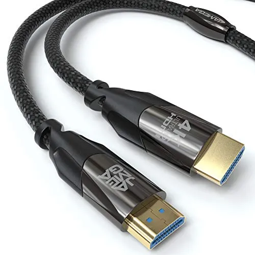 JAMEGA - 3m HDMI Kabel 2.0 - High Speed mit Ethernet - Ultra HD 4K 60Hz 4:4:4 HDR HDCP ARC CEC 3D 1080p Full HD Dolby Vision 18GBit s - Nylon Kabel 3 Fach geschirmt - Black Series