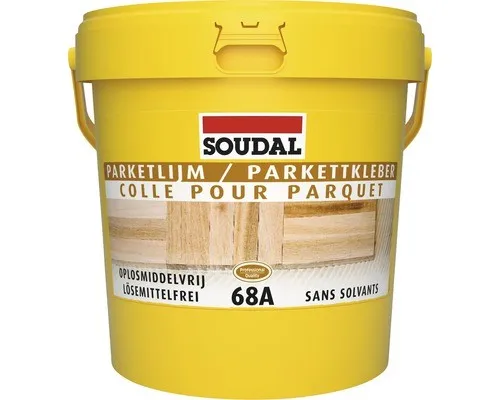 Soudal 68A Parkettkleber 5Kg - Lösemittelfrei und hellbraun - Kleber & Mörtel für Fußböden - Ideal für umweltbewusste Anwendungen, sorgt für starke Haftung ohne schädliche Emissionen.