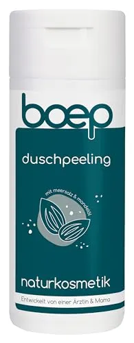 boep Duschpeeling | Veganes Körperpeeling mit Bio-Meersalz & Mandelöl | Zertifizierte Naturkosmetik | Body Scrub für überschüssige Hautschuppen & regt die Durchblutung an | Damen & Männer (220g)