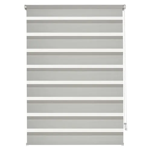GARDINIA EASYFIX Doppelrollo 120 x 150 cm - Seitenzugrollo in Grau, stufenlos verstellbar für individuelle Lichtregulierung, einfache Montage ohne Bohren, ideal für jedes Fenster und kindersicher.