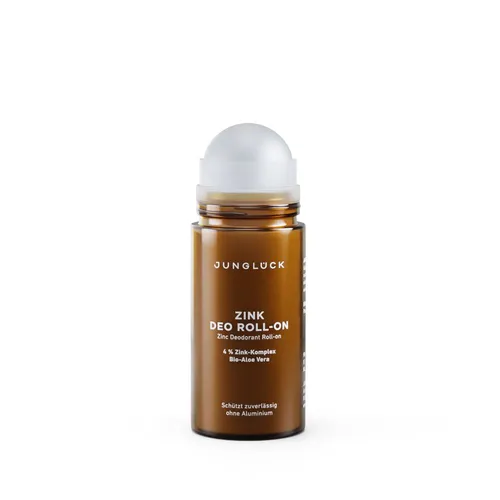 JUNGLÜCK Zink Deo Roll-On - für empfindliche Achseln, ohne Aluminium & Alkohol, ohne Duft