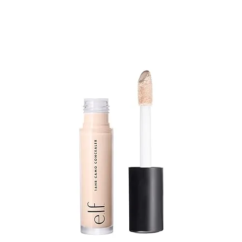 e.l.f. 16HR Camo Concealer, Volle Deckkraft, Hochpigmentierter Concealer mit mattem Finish, faltenfrei, Vegan & Tierversuchsfrei, Fair Beige