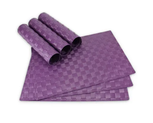 matches21 HOME & HOBBY Platzset Tischsets MODERN 6er Set Violett als Tischuntersetzer, (6-St), Abwaschbare Platzsets als Tischunterlagen für Ess-Tisch Tisch-Deko