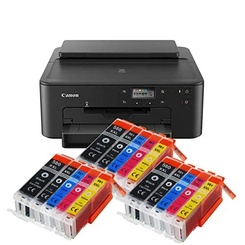 IC-Office TS705a Farbtintenstrahl-Drucker - USB, WLAN, CD-Druck, inkl. 15 XXL Tintenpatronen, automatischer Duplexdruck und randloses Drucken