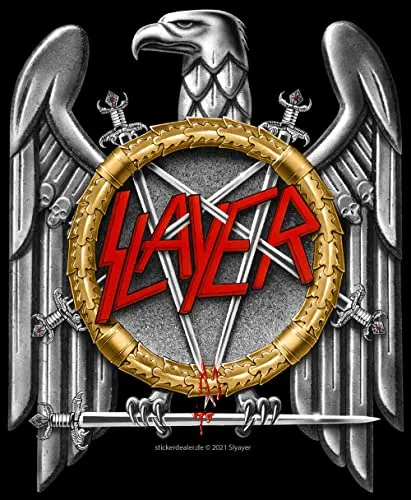 Slayer Aufkleber Silver Eagle Sticker Bands Trash-Metal ca.12x10 cm