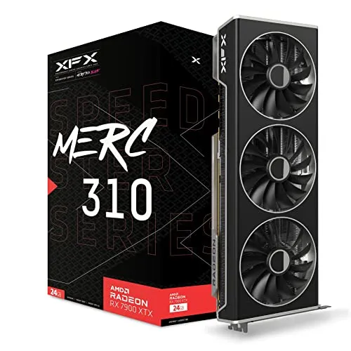 XFX SPEEDSTER MERC 310 AMD Radeon RX 7900 XTX - 24GB GDDR6 - Grafikkarten mit ultimativer 4K-Gaming-Performance und 24GB GDDR6-Speicher für extreme Stabilität und Overclocking-Potential.