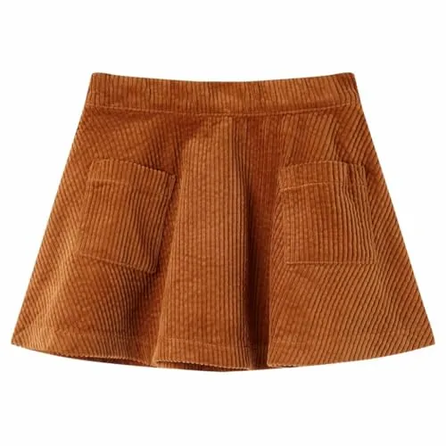 Kinderrock mit Taschen Cordrock Rock Kinder A-Linie Minirock Cord Cognac 116
