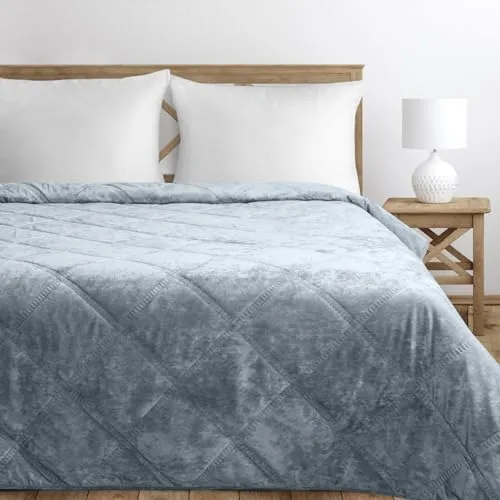Eurofirany Elegante Steppdecke VELVET1 Silber 170x210 cm