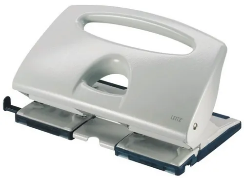 LEITZ Locher Doppellocher 40 Blatt mit Anschlagschiene grau (6 Stück)