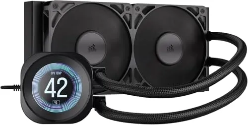 Corsair WAK Nautilus 240 LCD CPU-Kühler - Zubehör für leistungsstarkes Kühlmanagement, mit LCD-Anzeige für Temperatur- und Leistungsüberwachung.