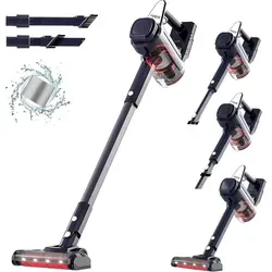 Hihhy Akku-Hand- und Stielstaubsauger Kabellos - Handstaubsauger mit 35 kPa Saugkraft und 45 Minuten Laufzeit. Ideal für Allergiker dank 4-stufigem HEPA-Filter und LED-Beleuchtung für dunkle Ecken. Leicht und vielseitig – perfekte Reinigung für jedes Zuhause.