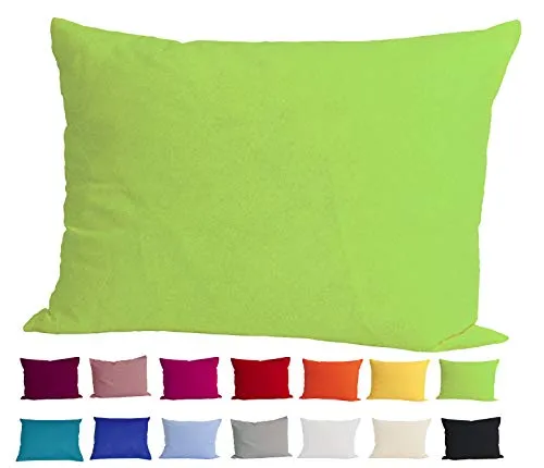 beties Basic Kissenbezug ca. 40x60 cm Kissenhülle 100% Baumwolle in vielen fröhlichen Uni-Farben (apfelgrün)
