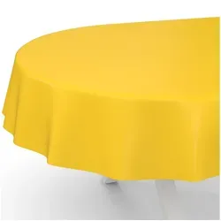 ANRO Abwaschbare Tischdecke Gelb - Wasserabweisende Gartentischdecke in elegantem Gelb, ideal für Indoor und Outdoor. Strapazierfähig und pflegeleicht, perfekt für Gartenpartys oder Camping.